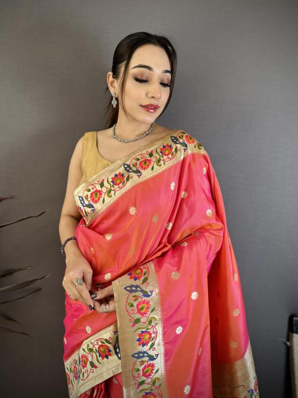 malhar Premium Silk Weaving Mayur Paithani wholesaler